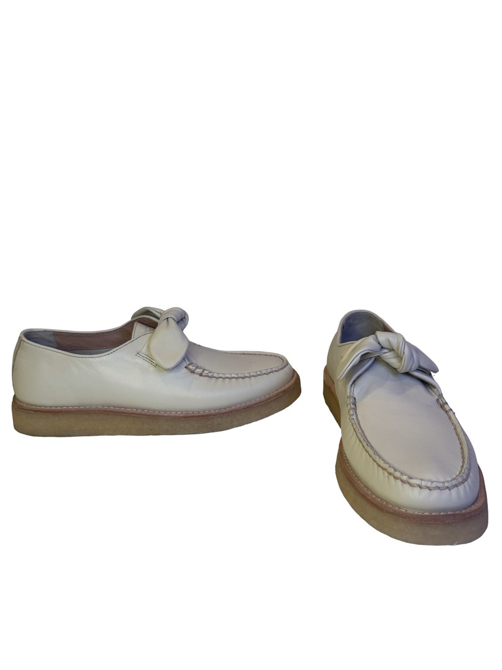 Sperry Top-Sider Captain’s Crepe Bow Ivory Leather Oxford Collection Size 9 NWOB